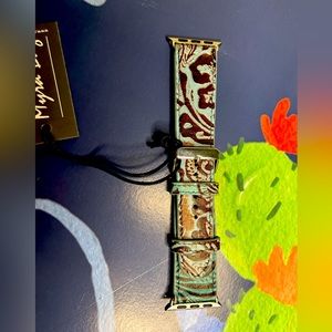 COPY - Myra bag turquoise tooled leather Apple Watch band